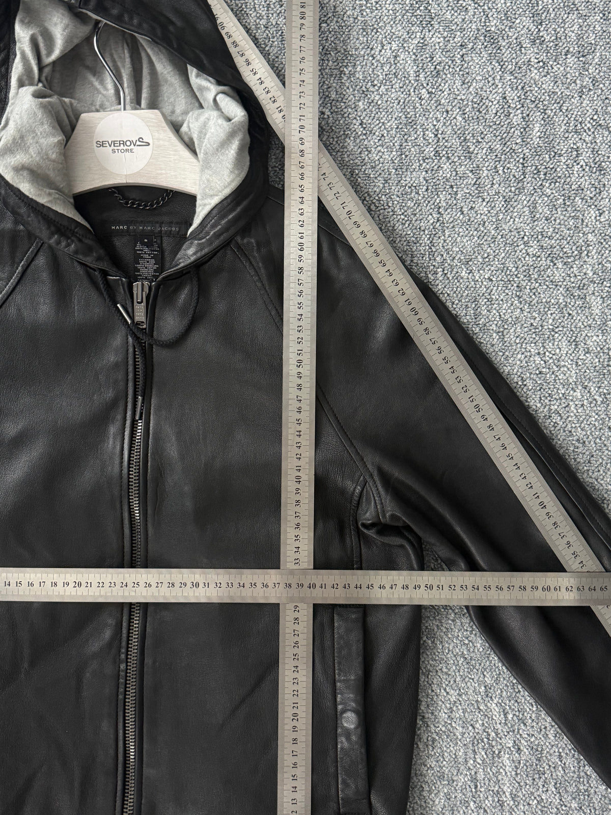 Marc by Marc Jacobs Leather Hoodie Jacket
