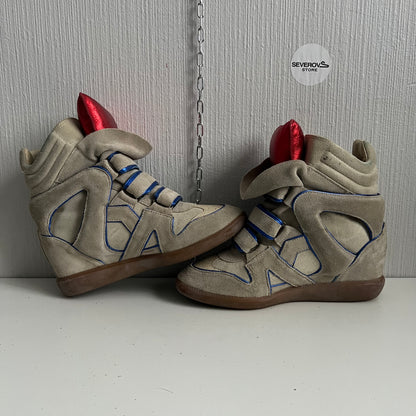 Isabel Marant Bekett Beige Suede Leather Sneakers Womens Shoes