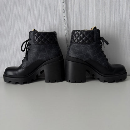 Gucci Apollo GG Supreme Leather Ankle Boots