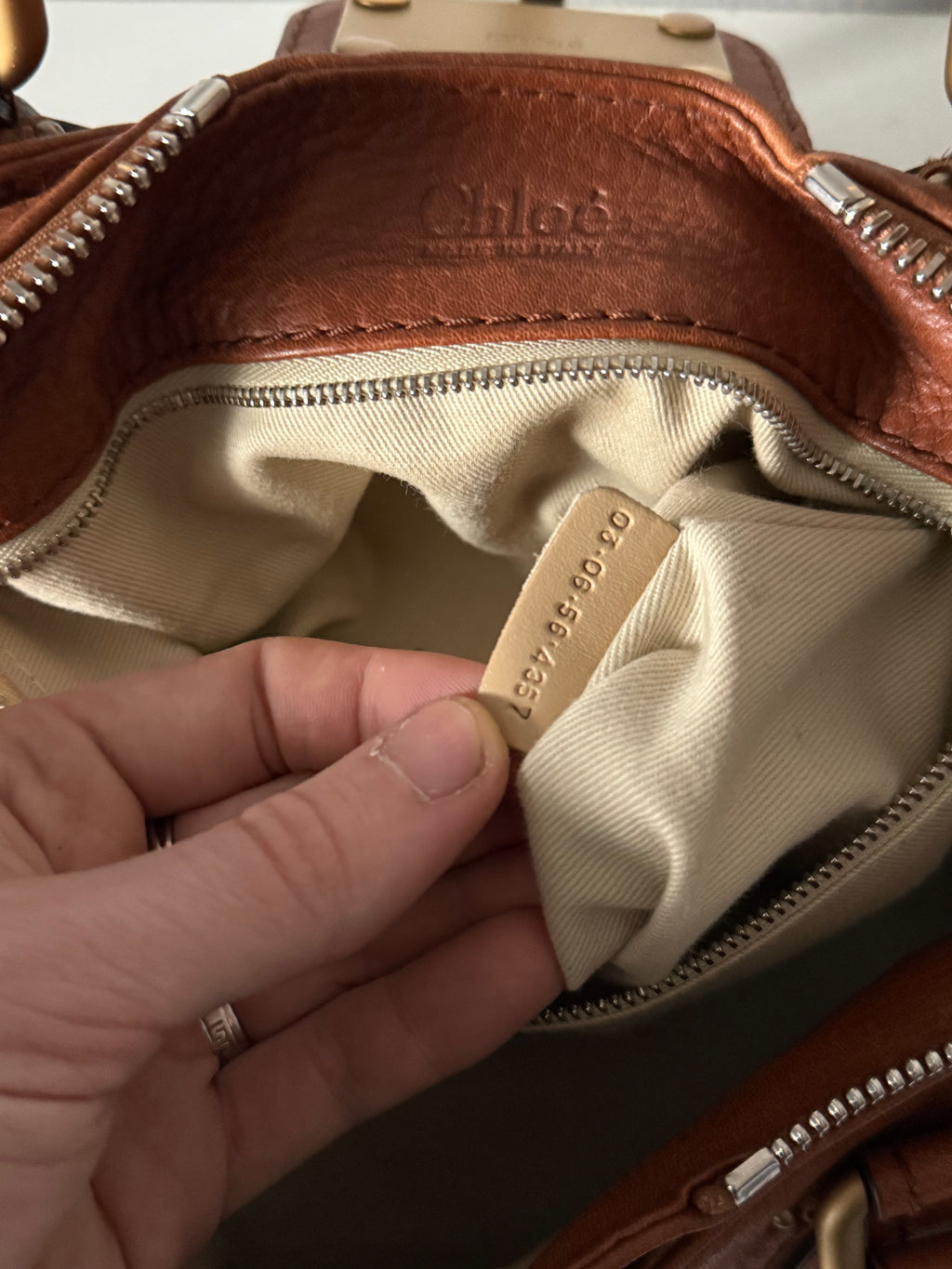 Chloe Vintage Paddington Bag in Brown Leather