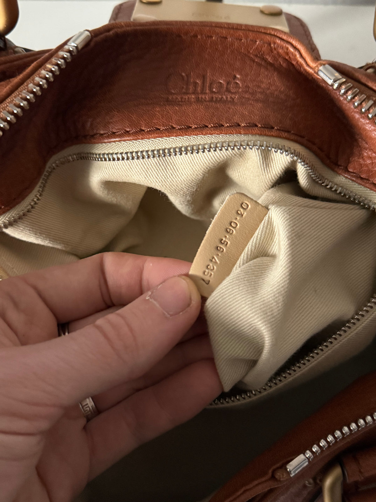 Chloe Vintage Paddington Bag in Brown Leather