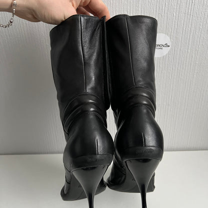 Archive Miu Miu 1999 Leather Biker Heels