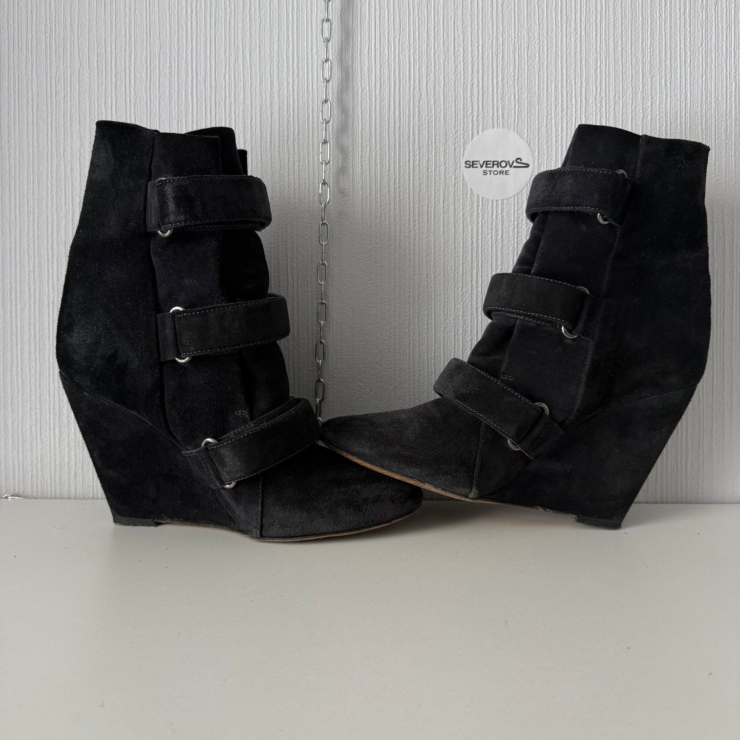 Isabel Marant Black Suede Scarlet Wedge Boots
