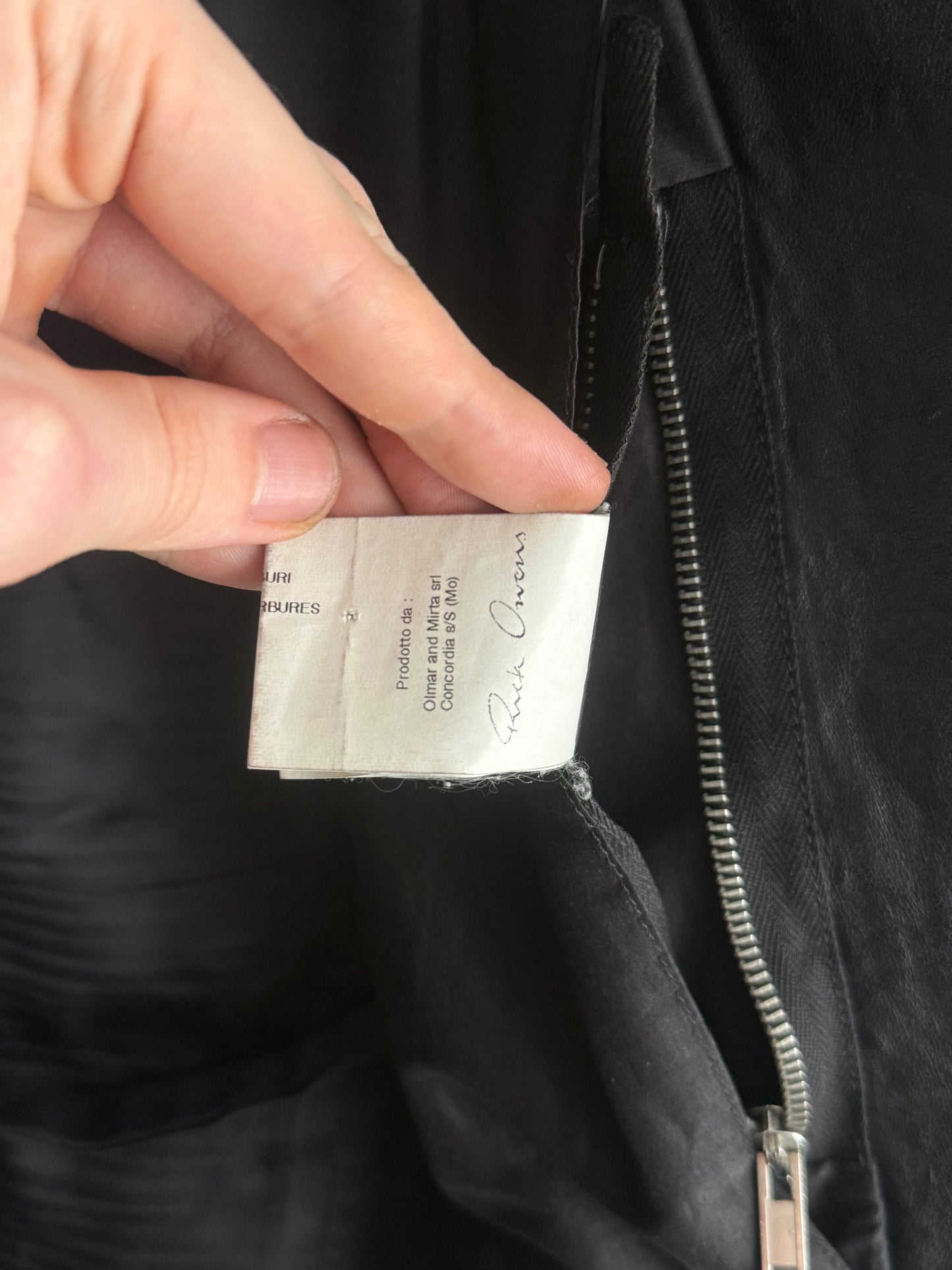 Rick Owens Calf Leather Mollino Leather Jacket