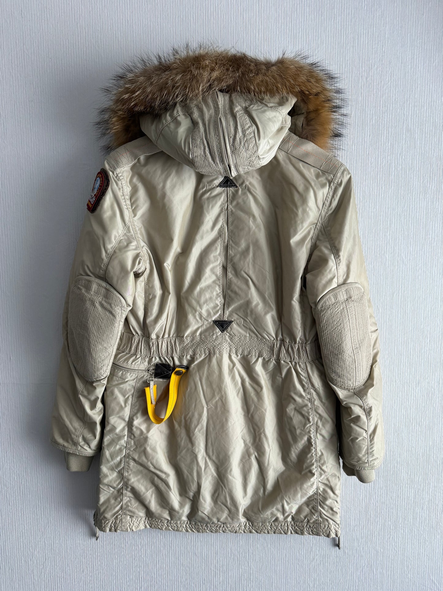 Parajumpers Beige Fur Hooded Kodiak Long Parka Coat