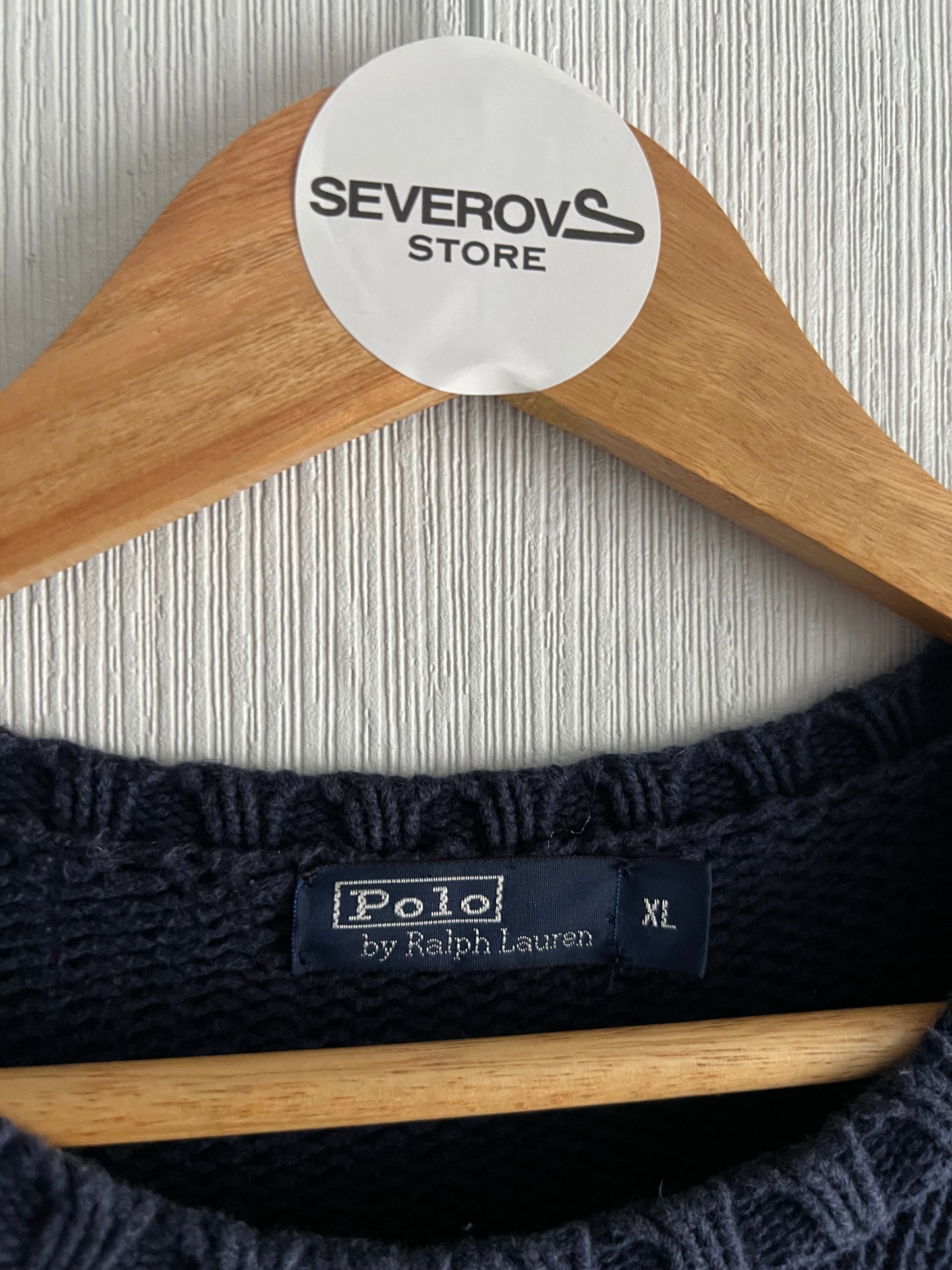 Polo Ralph Lauren American Flag Heavy Knit Navy Cotton Womens Sweater