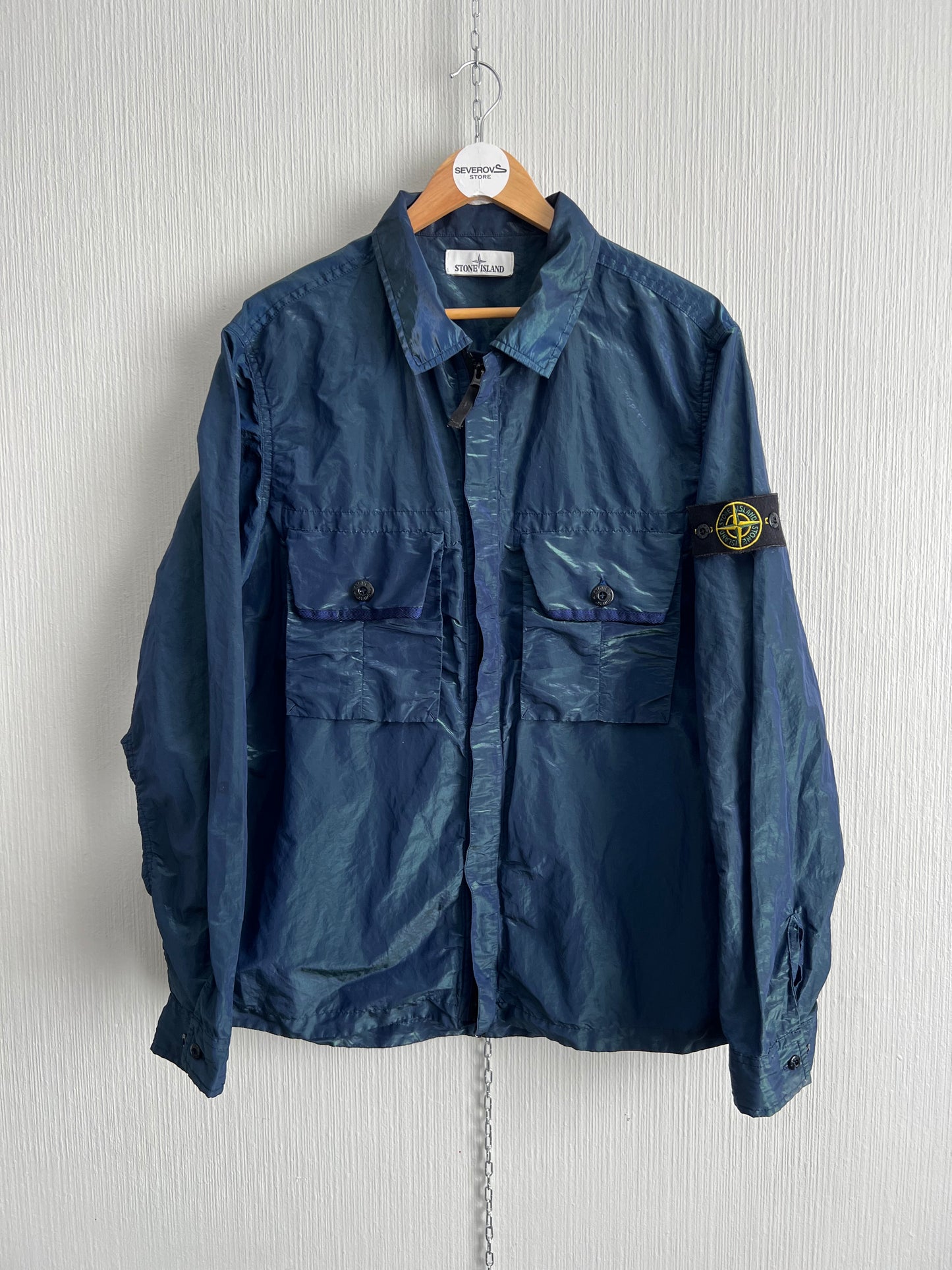 Stone Island SS17 Blue Green Weft Overshirt