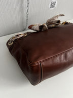 Gucci Positano Tote Handbag in Brown Leather