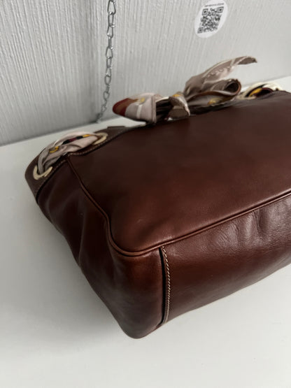 Gucci Positano Tote Handbag in Brown Leather