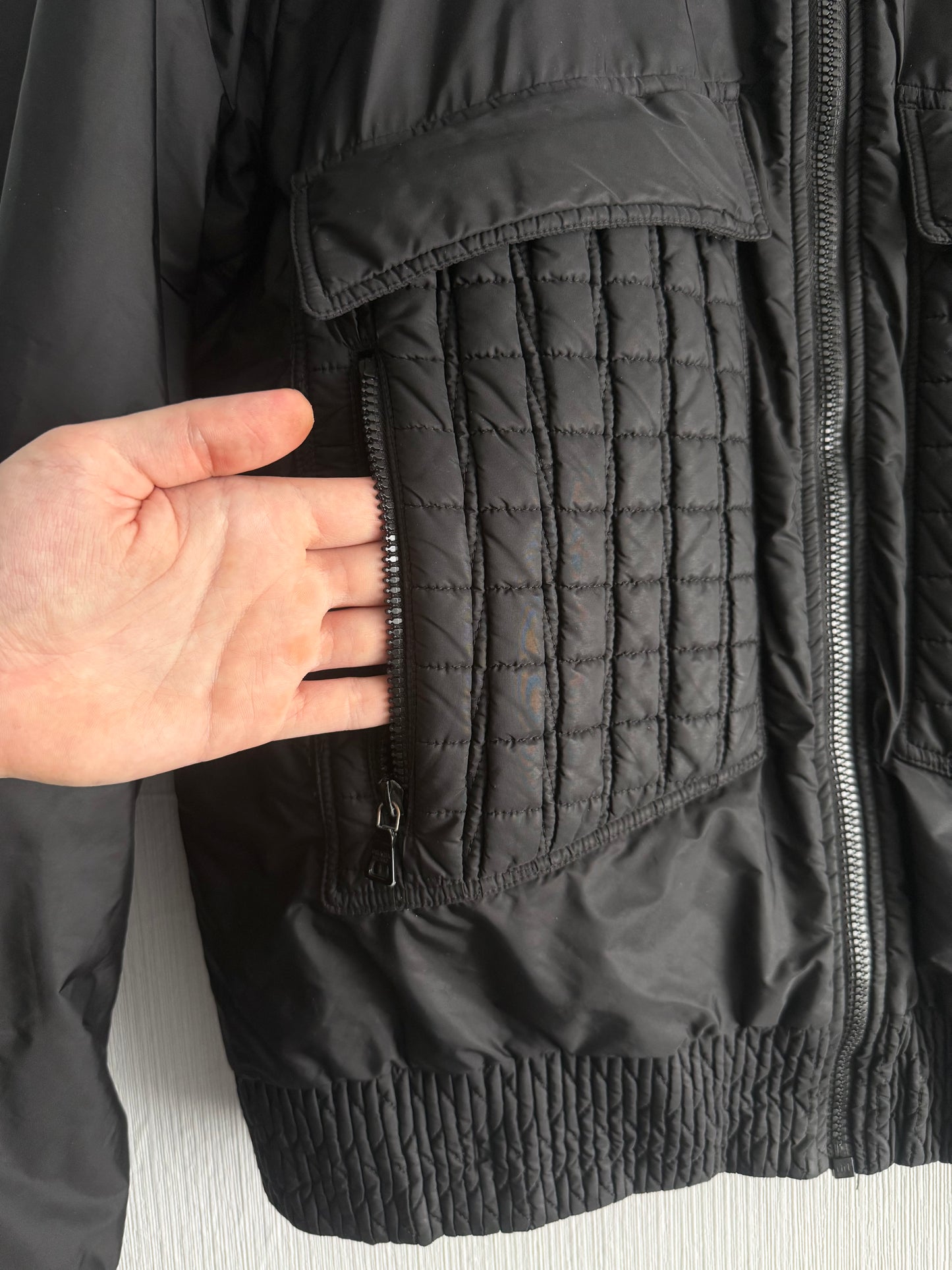 Prada Shearling Collar Bomber Jacket