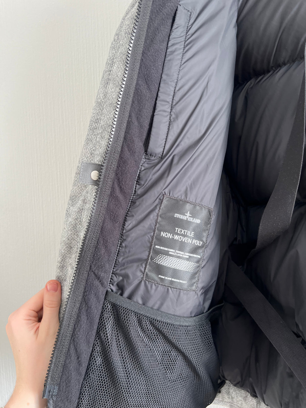 Stone Island Shadow Project Textile Non-Woven Poly Down Grey Jacket