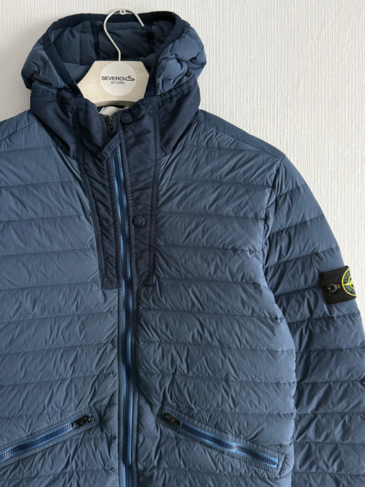 Stone Island SS19 Blue Loom Woven Down Chambers Jacket