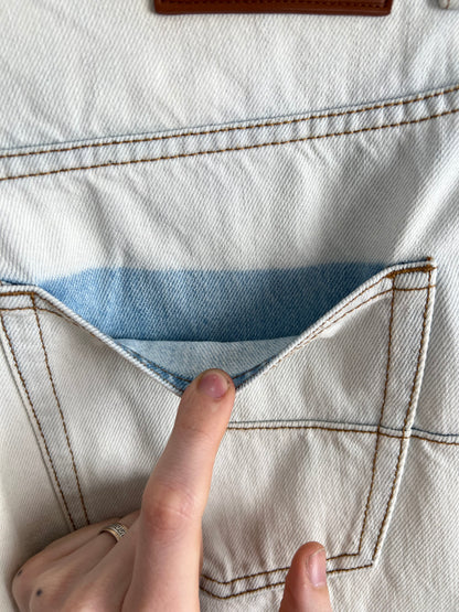 Christian Dior SAMPLE Gazette Print Faded Blue Denim Jeans