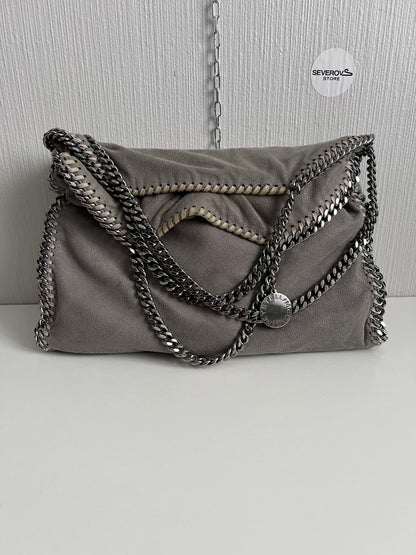 Stella McCartney Falabella Fold-Over Grey Tote Bag