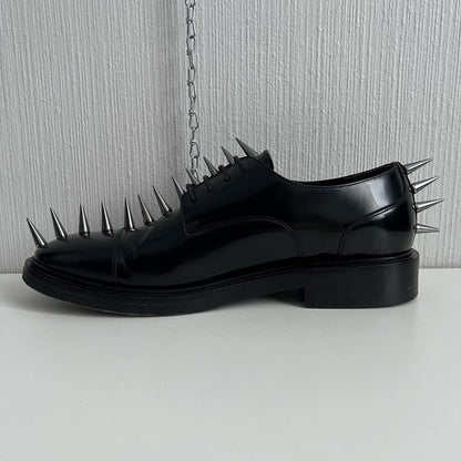 Balenciaga Spiked Derby Men’s Black Leather Shoes