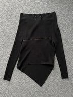 Maison Martin Margiela Line 1 Dark Grey Spiral Zipper Jumper – Fall 2012