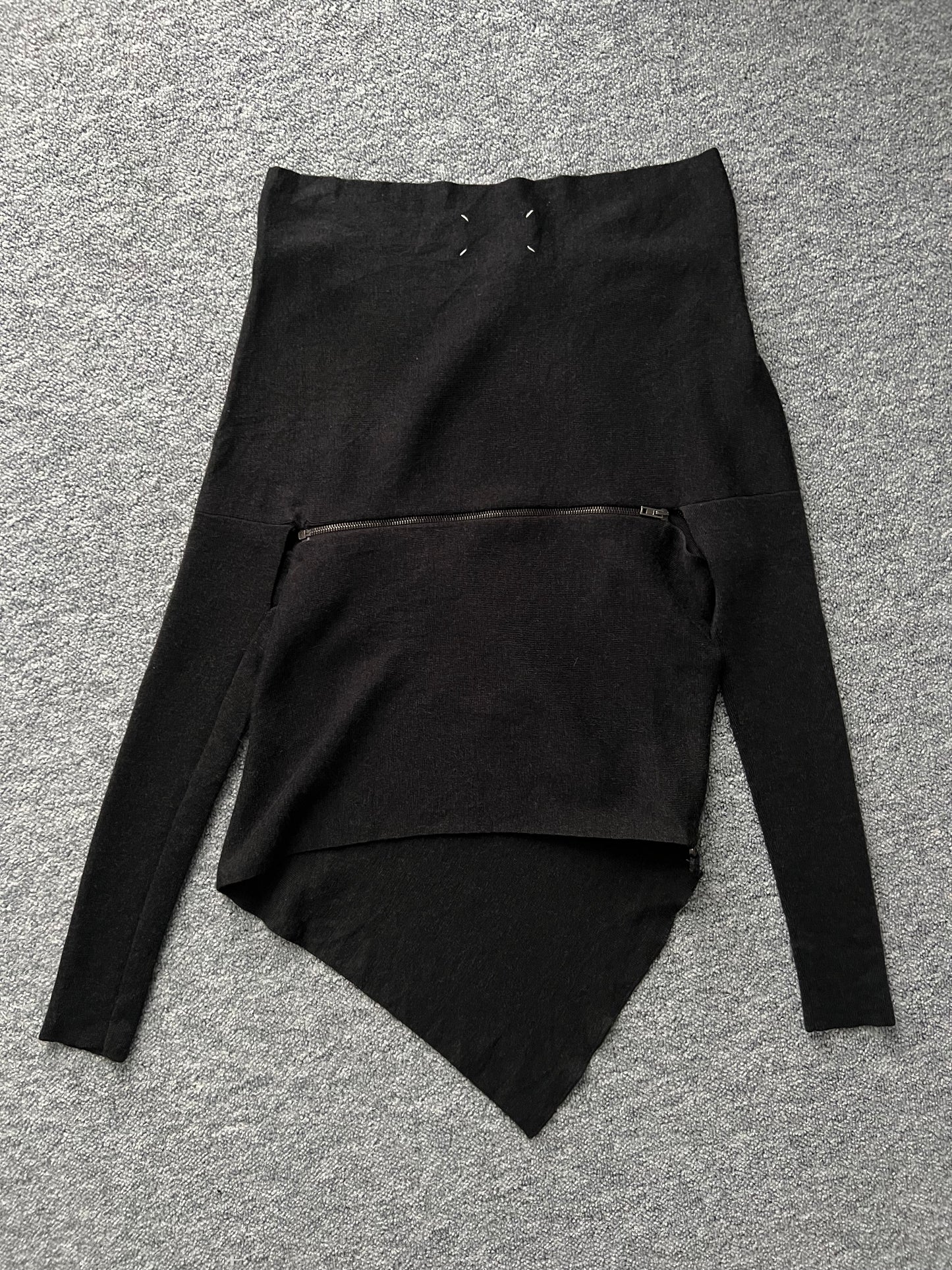 Maison Martin Margiela Line 1 Dark Grey Spiral Zipper Jumper – Fall 2012