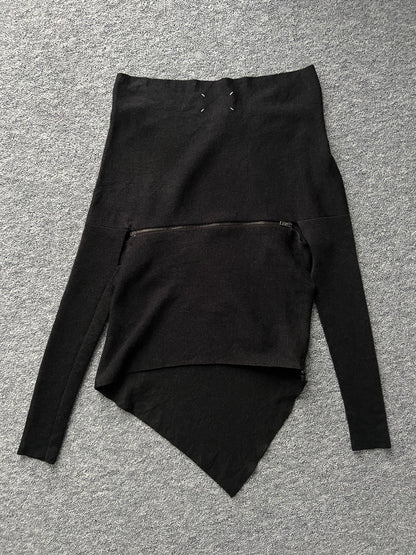 Maison Martin Margiela Line 1 Dark Grey Spiral Zipper Jumper – Fall 2012