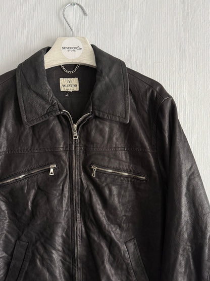 Valentino Vintage Crinkled Ovine Sammy Leather Jacket
