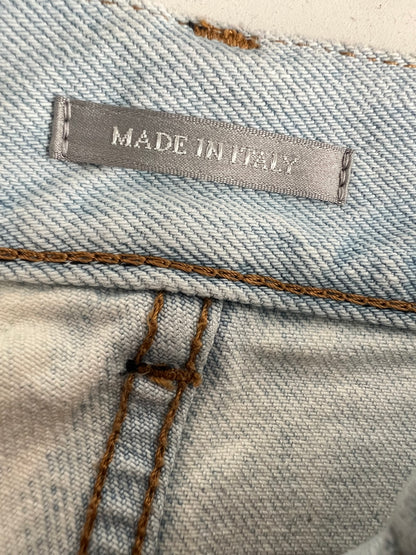 Christian Dior SAMPLE Gazette Print Faded Blue Denim Jeans