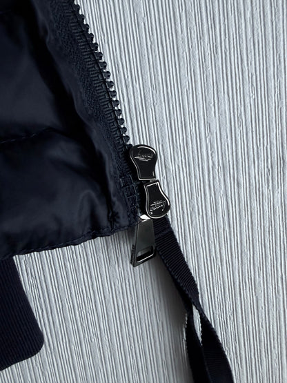 Moncler Maglia Down Cardigan in Navy Blue