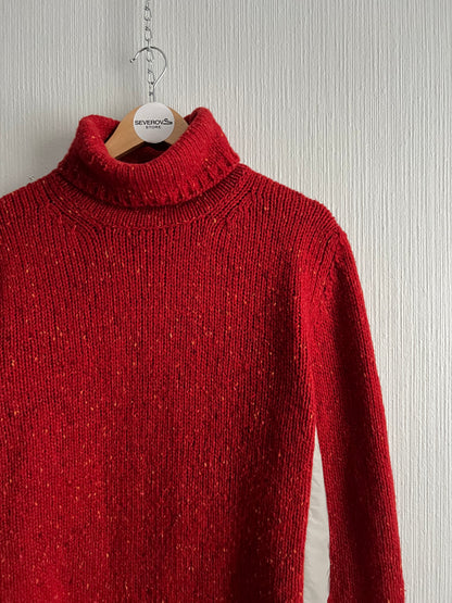 Prada Sport FW99 Nylon Panelled High Neck Heavy Knit Wool Sweater