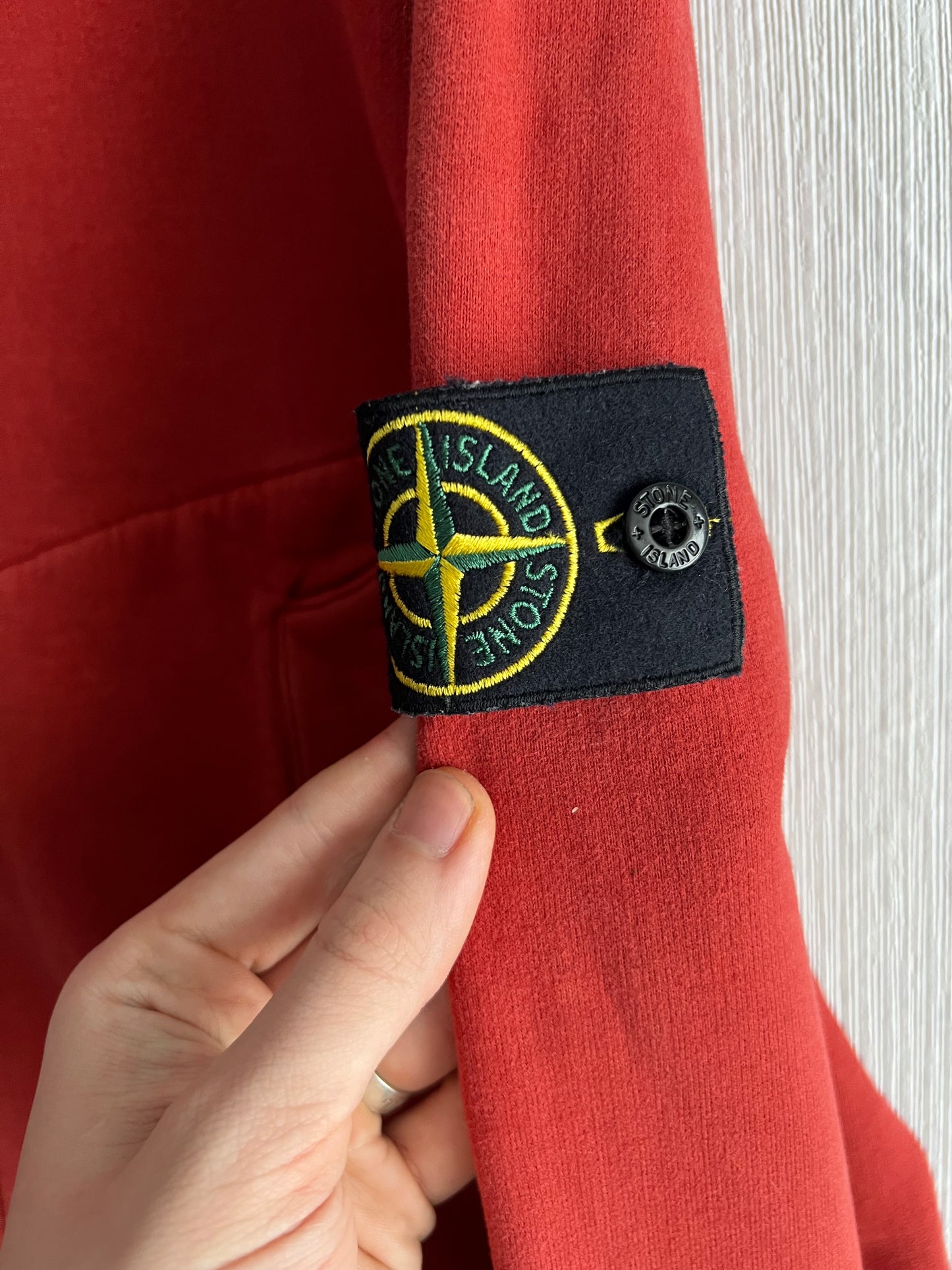 Stone Island AW05 Mens Red Zip Hoodie