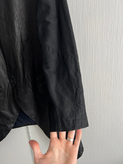 Lost & Found Ria Dunn Avant Garde Mens Leather Black Coat