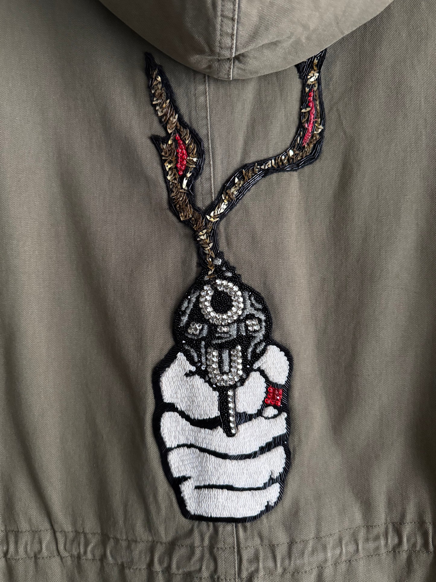 Saint Laurent Olive Green Cotton Jacket Womens Parka