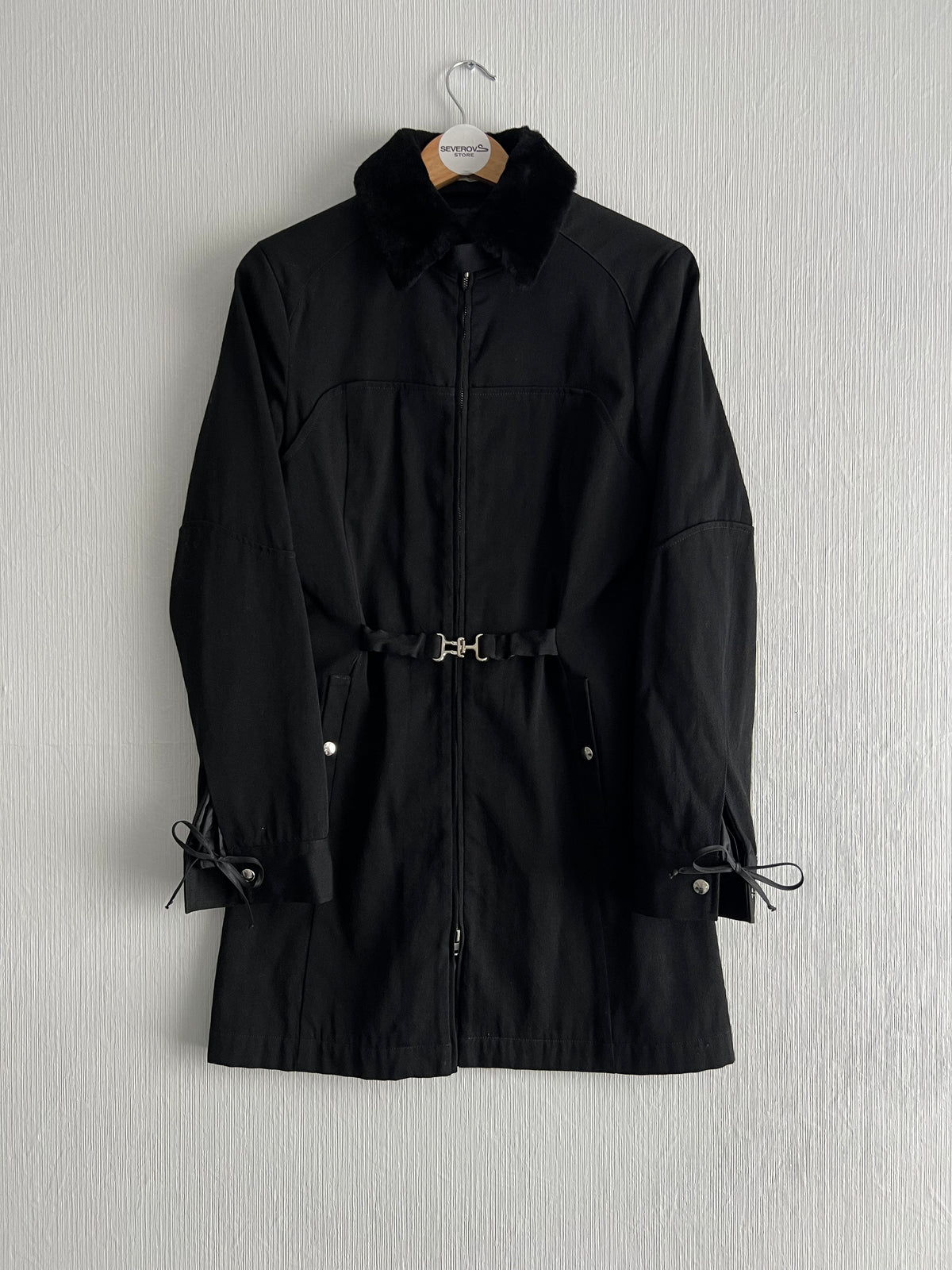 Miu Miu 00s Archive Wool Coat Bondage Belt