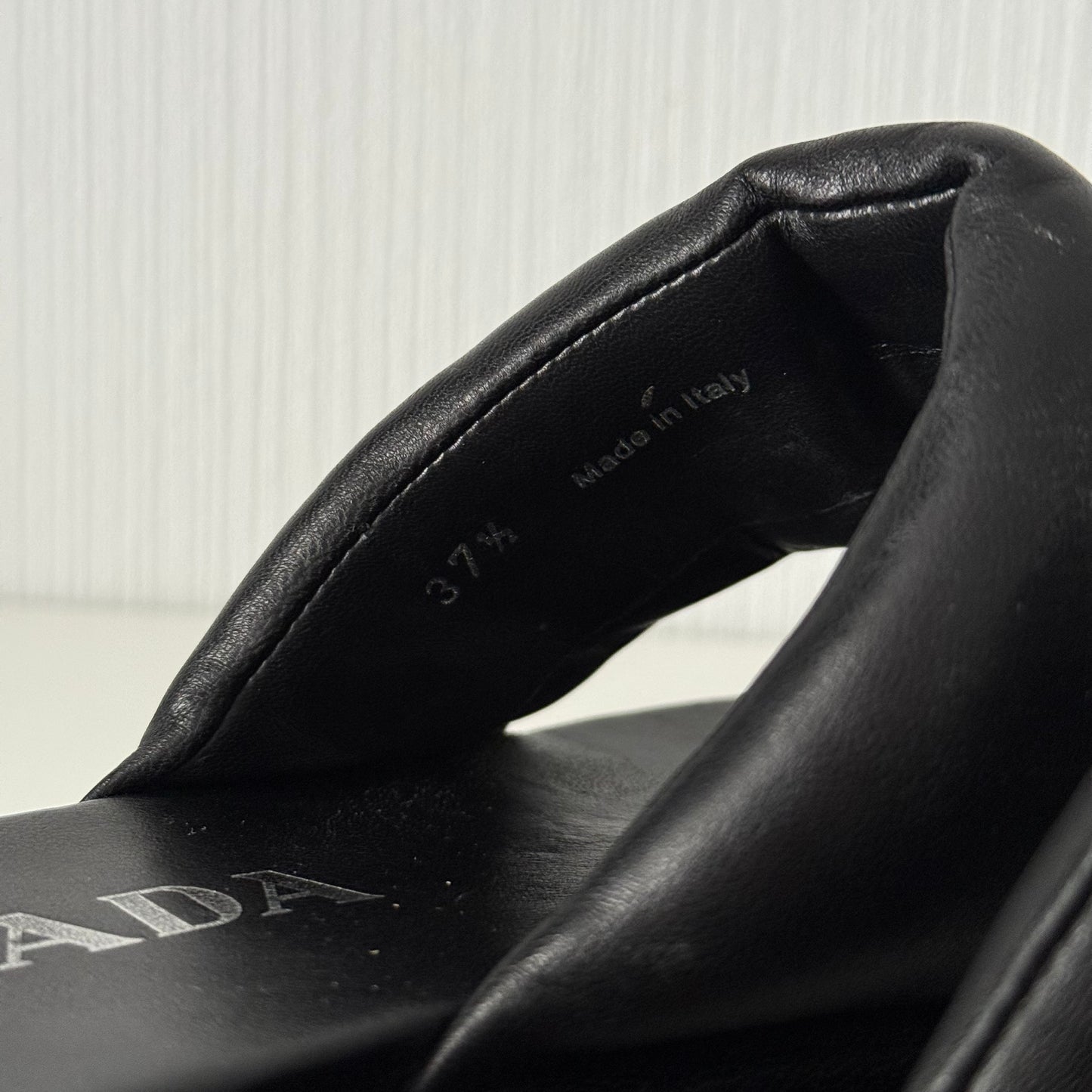 Prada Soft Padded Nappa Leather Thong Wedge Sandals