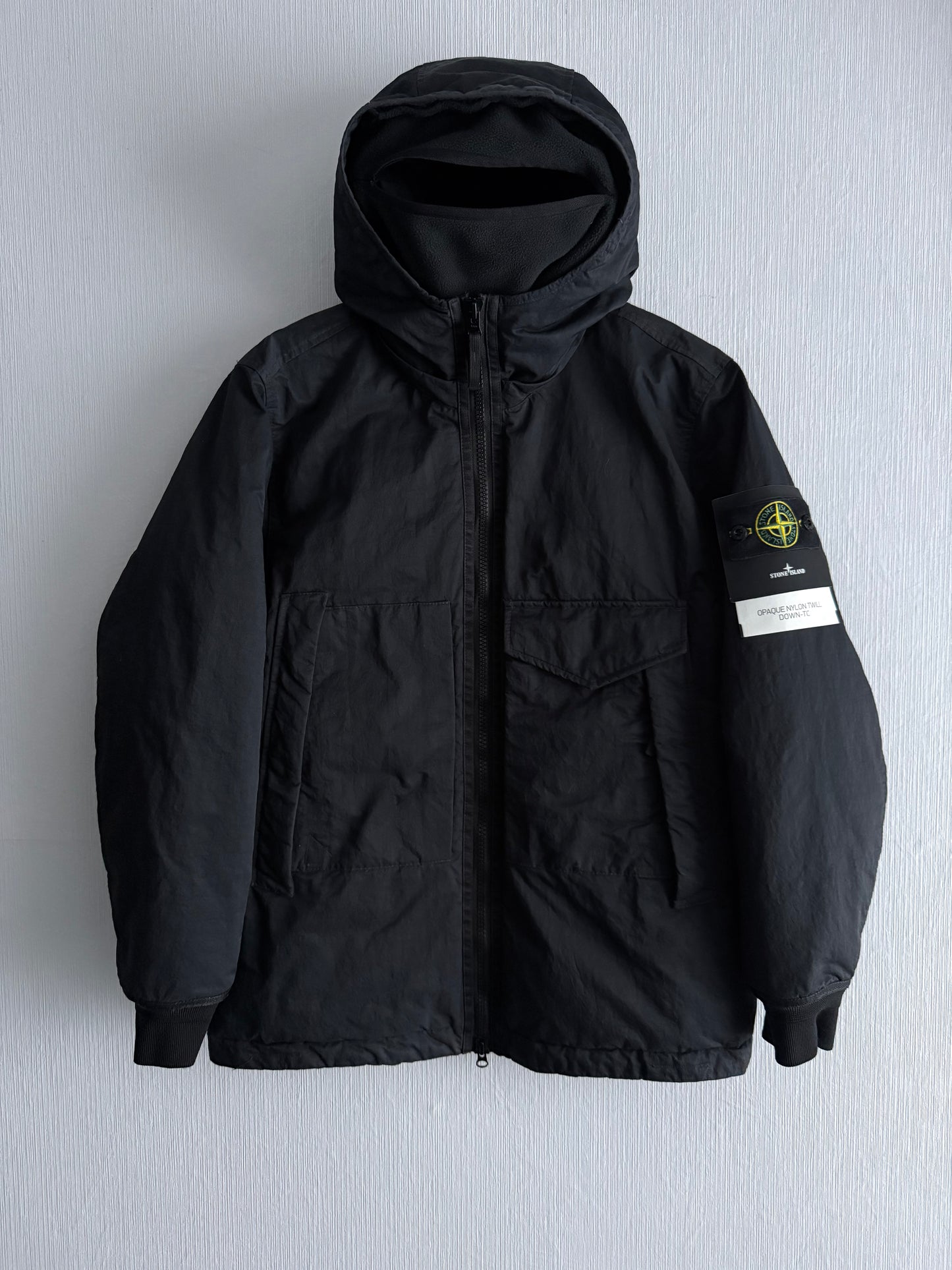 Stone Island AW22 Down Balaclava Jacket Opaque Nylon Twill Black