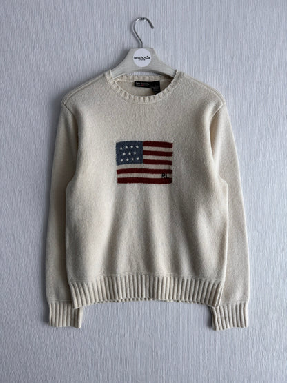 Polo Ralph Lauren American Flag Cream Wool Sweater
