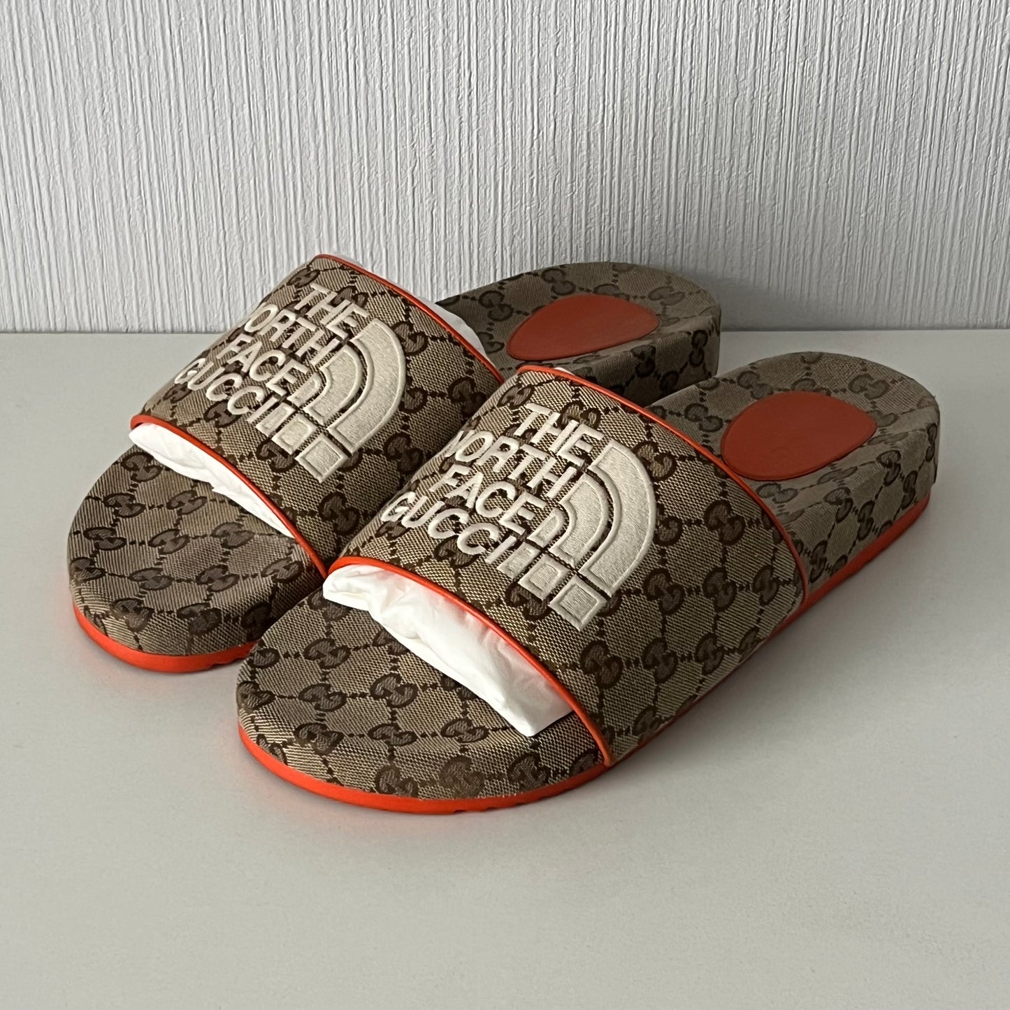 The North Face x Gucci Slide 'Beige Orange' Mens Shoes