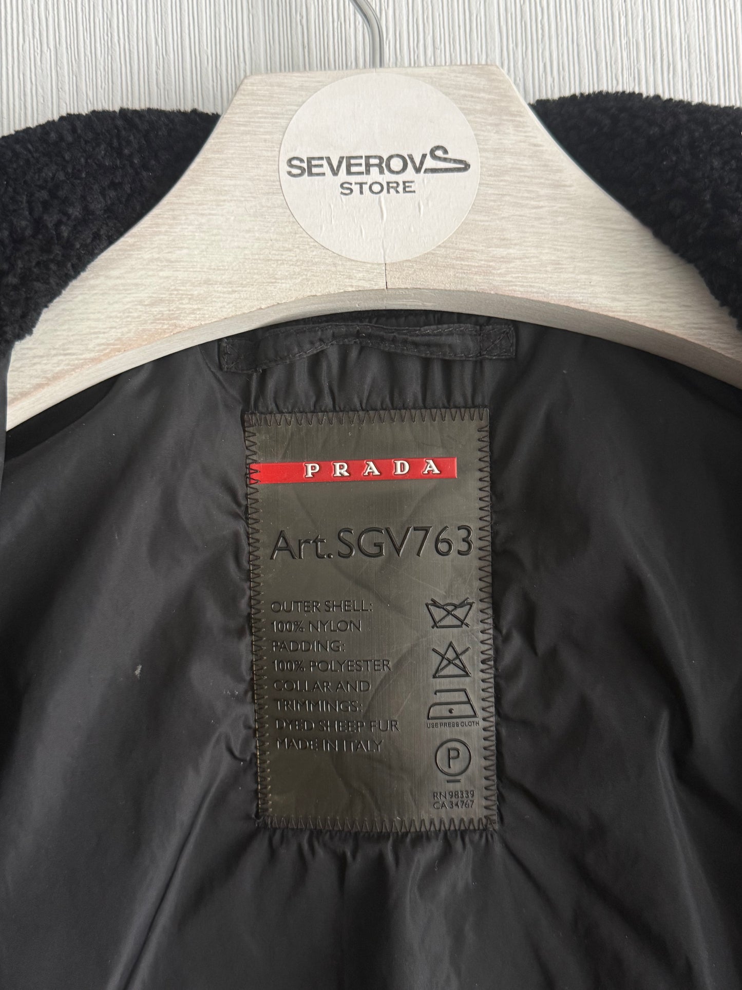 Prada Shearling Collar Bomber Jacket