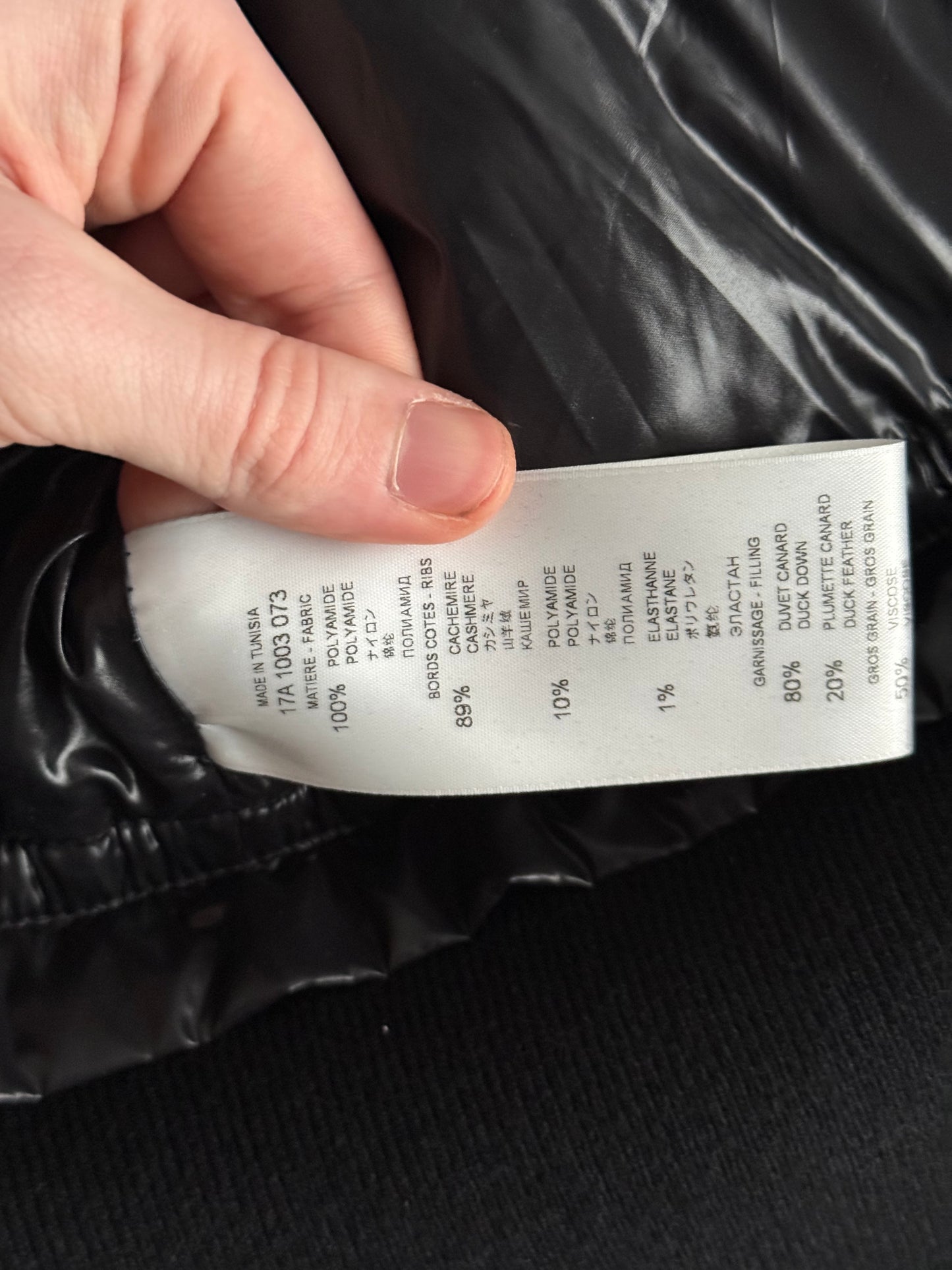 Givenchy Short Down Jacket Cashmere Knit Hem