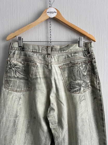 Roberto Cavalli AW1995 Medieval Art Renaissance Print Pants