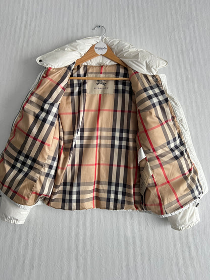 Burberry White Down Puffer Jacket