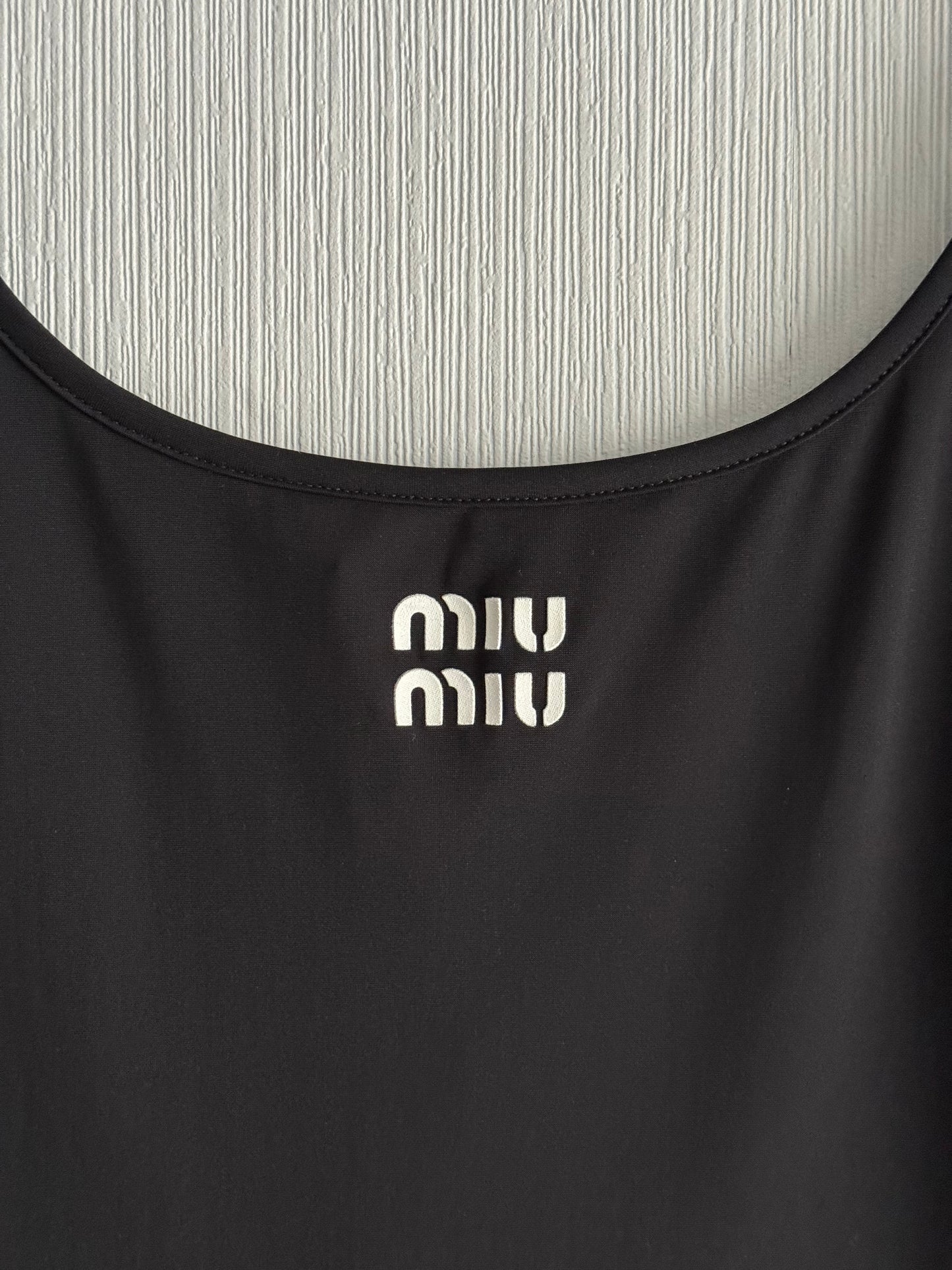 Miu Miu Logo-print Stretch Jersey Midi Dress