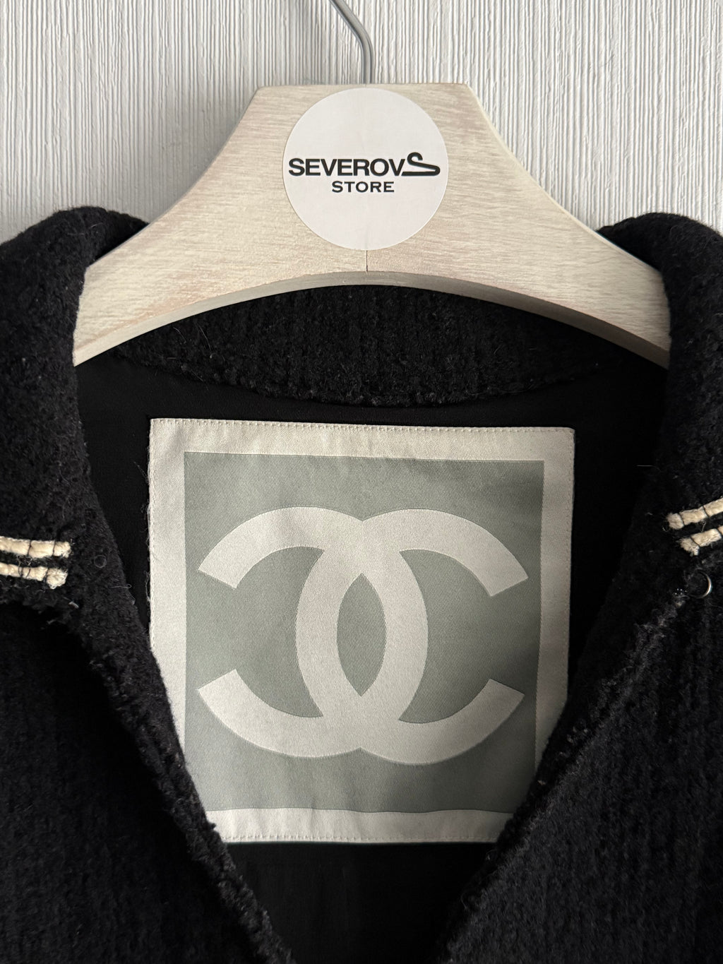 Chanel FW07 Black Wool Double Breasted Coat