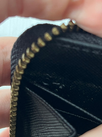 Prada Black Saffiano Leather Zip Around Wallet