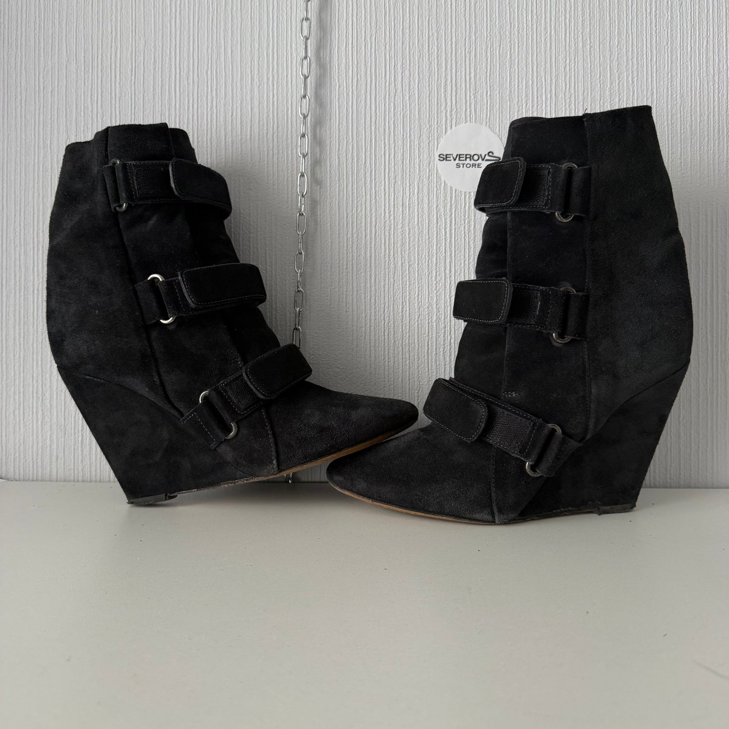 Isabel Marant Black Suede Scarlet Wedge Boots