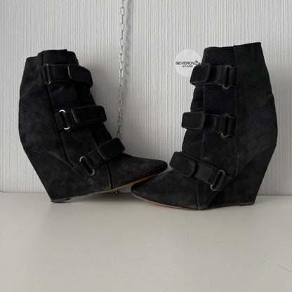 Isabel Marant Black Suede Scarlet Wedge Boots