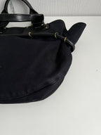 Gucci by Tom Ford Black Canvas Tote with Leather Trim