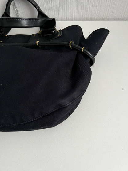 Gucci by Tom Ford Black Canvas Tote with Leather Trim