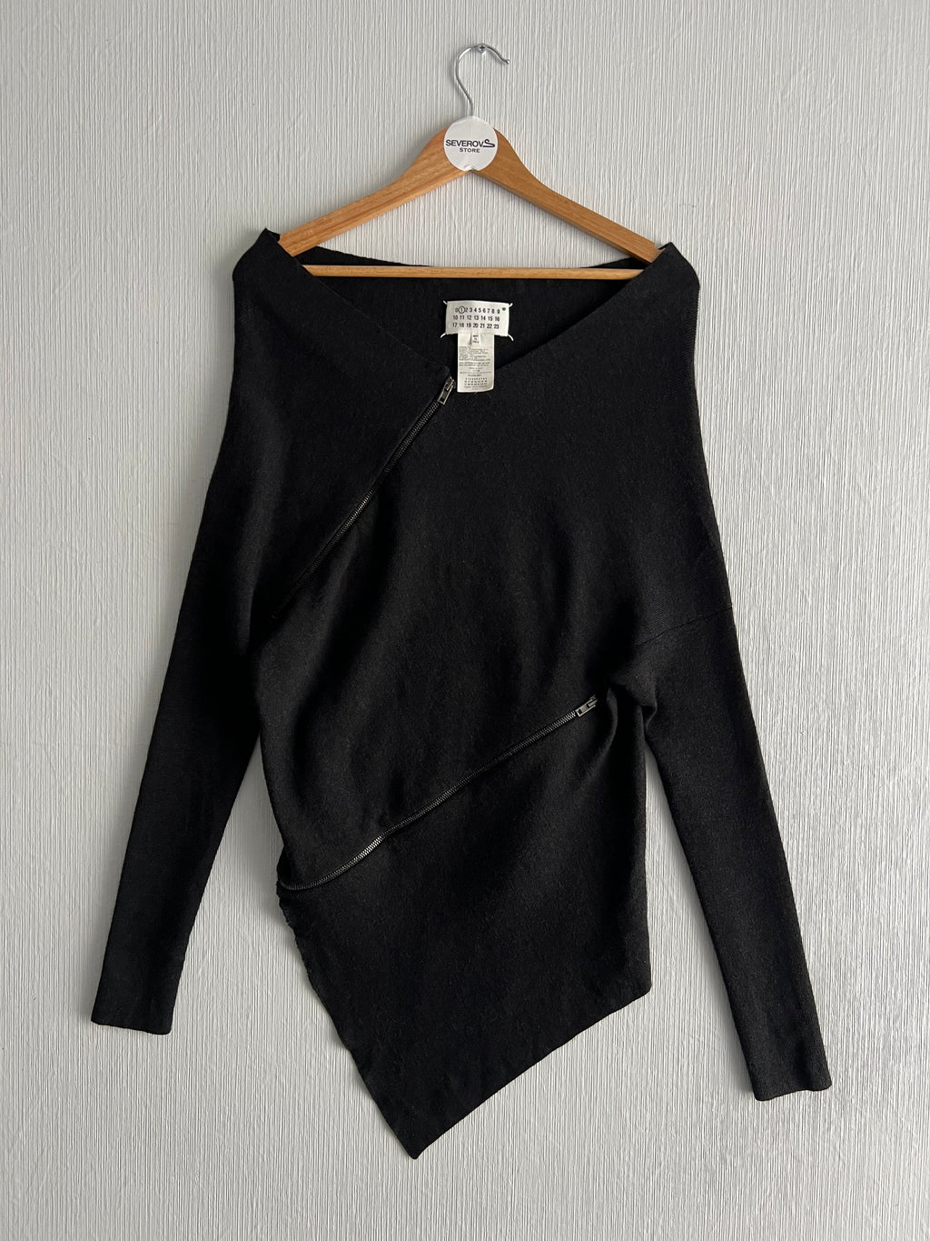Maison Martin Margiela Line 1 Dark Grey Spiral Zipper Jumper – Fall 2012