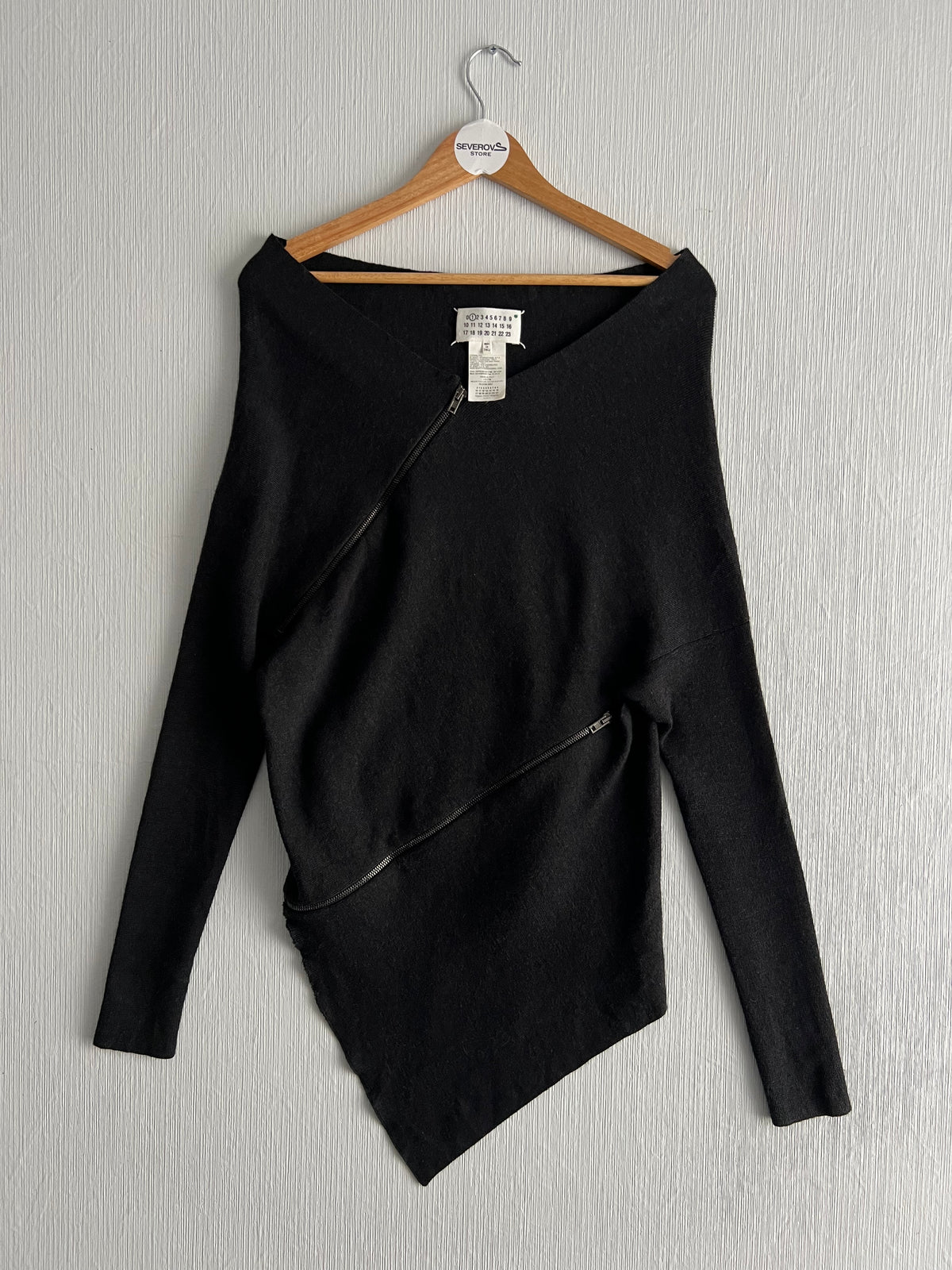 Maison Martin Margiela Line 1 Dark Grey Spiral Zipper Jumper – Fall 2012