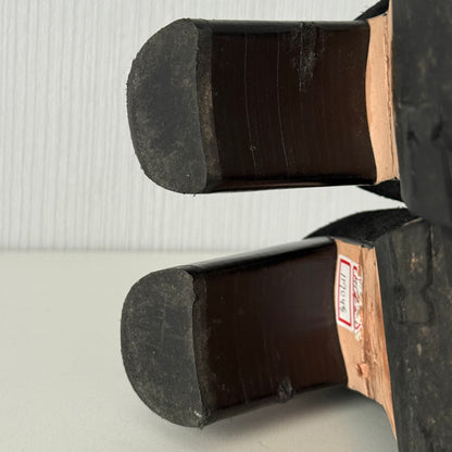 Chanel CC Logo Black Suede Leather High Boots