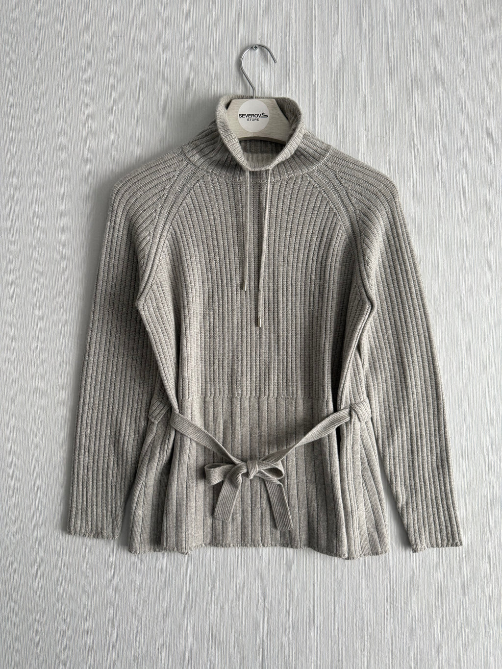 Loro Piana Cashmere Suit Rib Belted Turtleneck and Pants