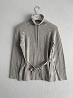 Loro Piana Cashmere Suit Rib Belted Turtleneck and Pants
